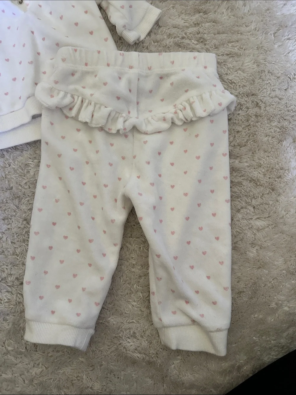 Baby Two-Piece Bear Sweater Set in White and Pink
